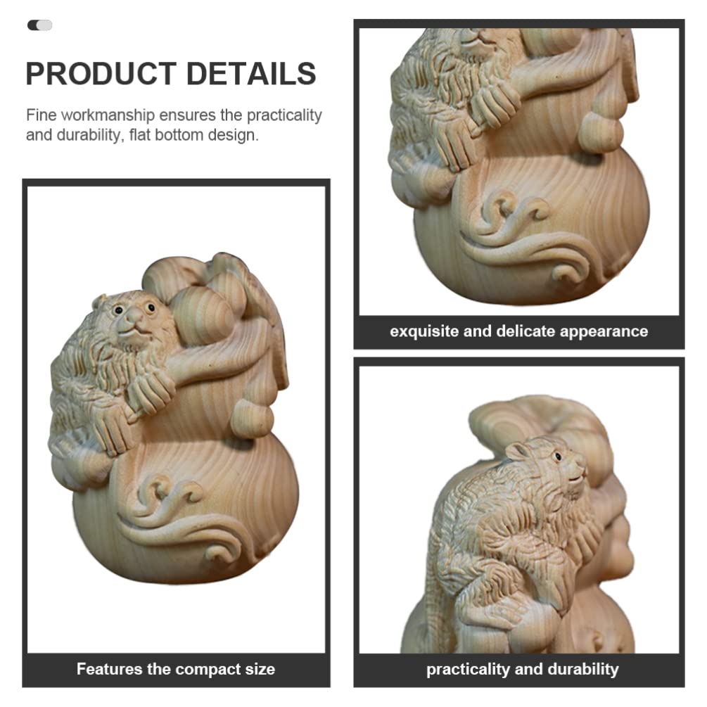 Exquisite Hand-Carved Wooden Monkey Figurine - Chinese Boxwood Home & Office Decor, Desktop Ornament, Gift for Collectors - Perfect for Feng Shui, Bookshelf Display, and Asian-Inspired Interior Design