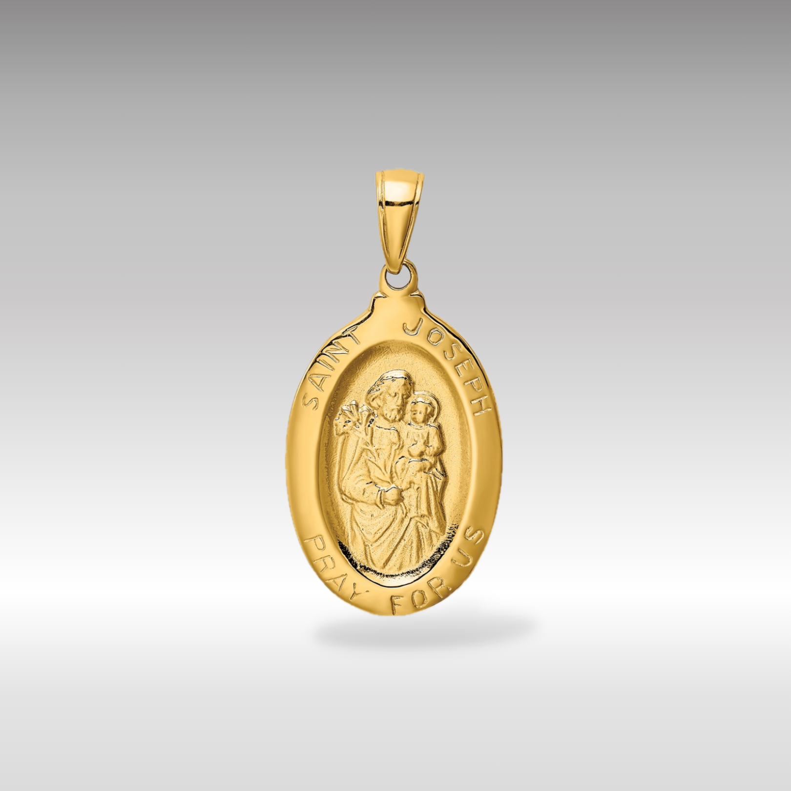 St. Joseph with Child Jesus Gold Medal Pendant - Model M1502 | Religious Jewelry for Baptism, First Communion & Catholic Gifts