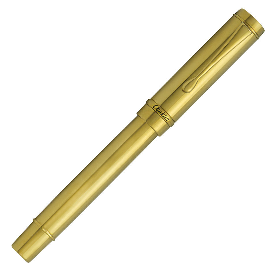 Conklin Duragraph Metal Fountain Pen with PVD Gold Finish - Premium Writing Instrument for Calligraphy, Note Taking & Gift Giving