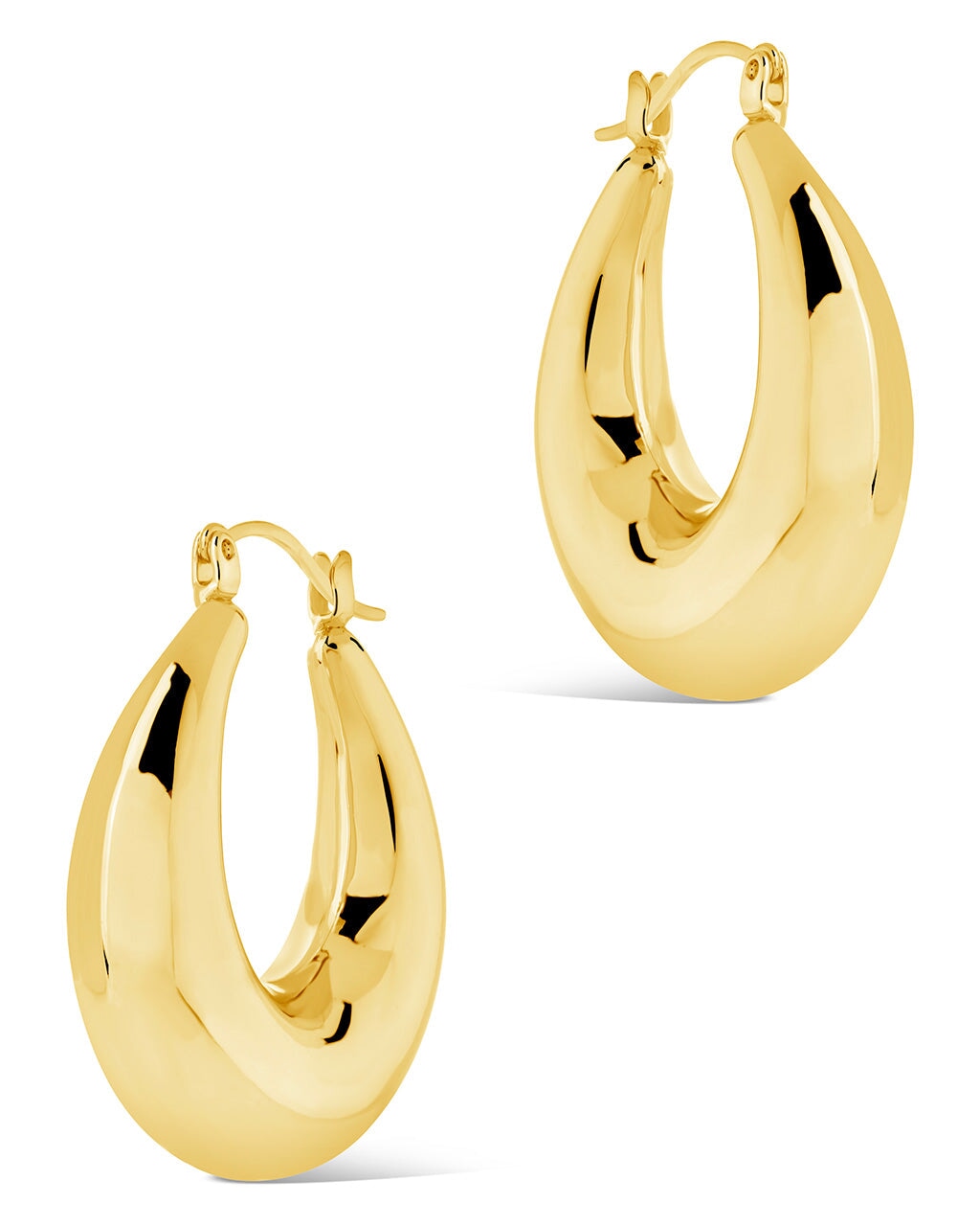 Rae Tube Hoop Earrings for Women - 14K Gold Plated Chunky Hollow Hoop Earrings - Trendy Statement Jewelry for Party, Wedding & Everyday Wear