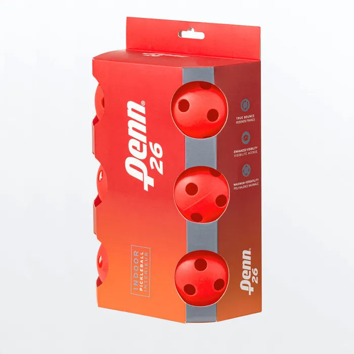 Premium PENN 26 Indoor Pickleballs - 6 Pack | Official Tournament Approved | Perfect for Indoor Courts, Gyms & Recreational Play