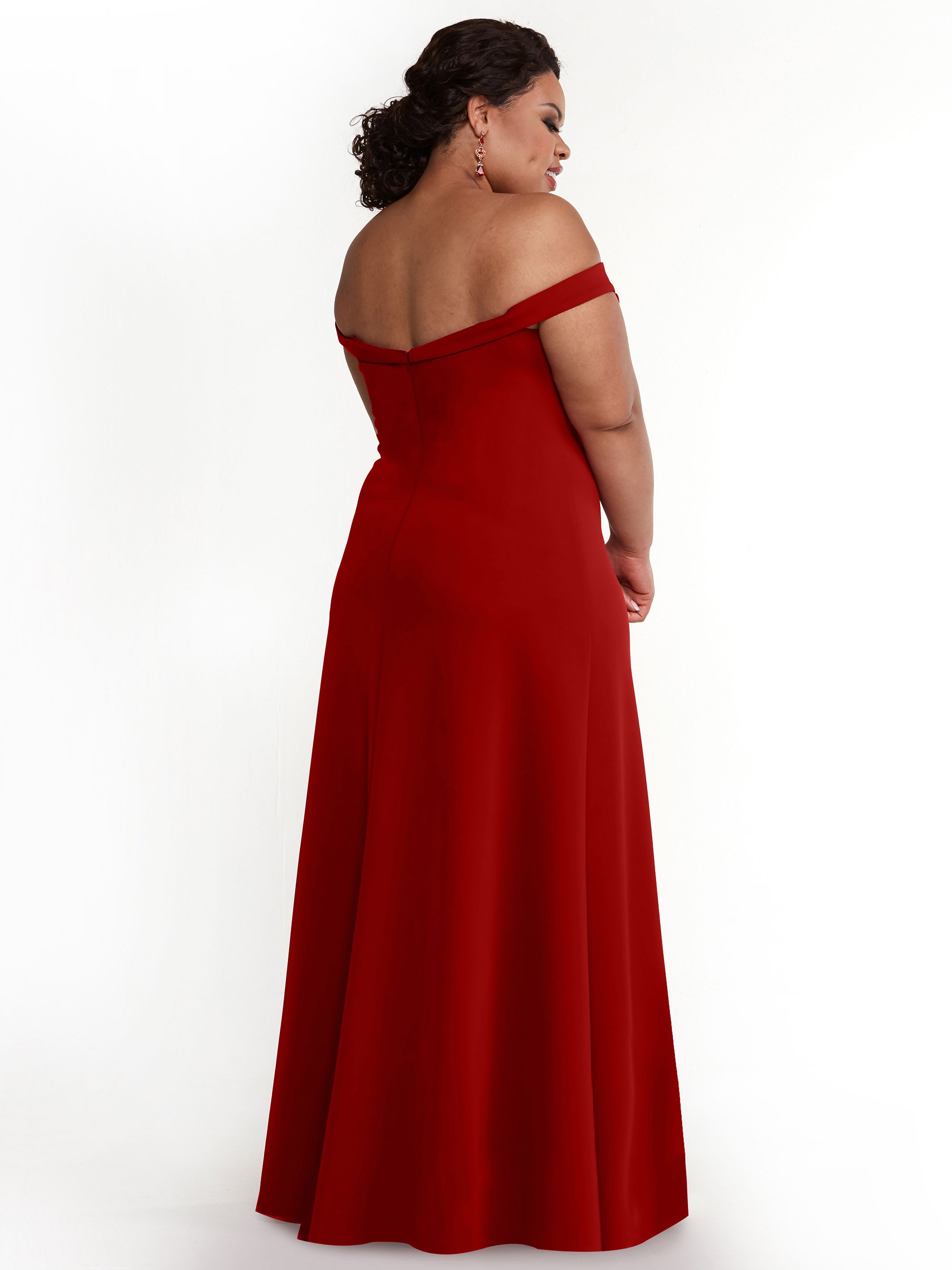 Elegant Off-The-Shoulder Double Knit A-Line Bridesmaid Dress 83050 - Perfect for Weddings, Formal Events & Special Occasions