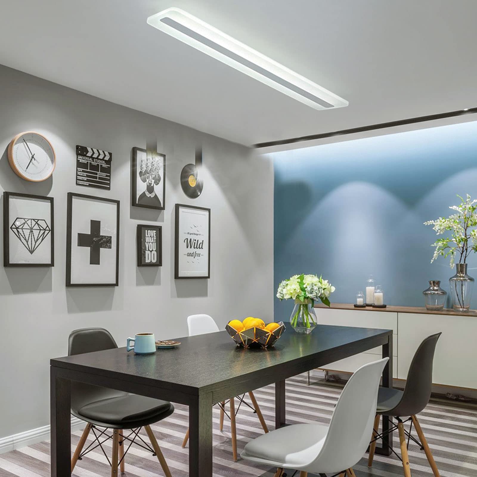 Modern Flush Mount Ceiling Light - 48W LED Lighting Fixture with Acrylic Lampshade, 3 Adjustable Color Temperatures (White/Warm White/Daylight), Minimalist Design for Bedroom, Living Room, Kitchen, Bar & Hallway - Perfect for Home, Office and Commercial Spaces
