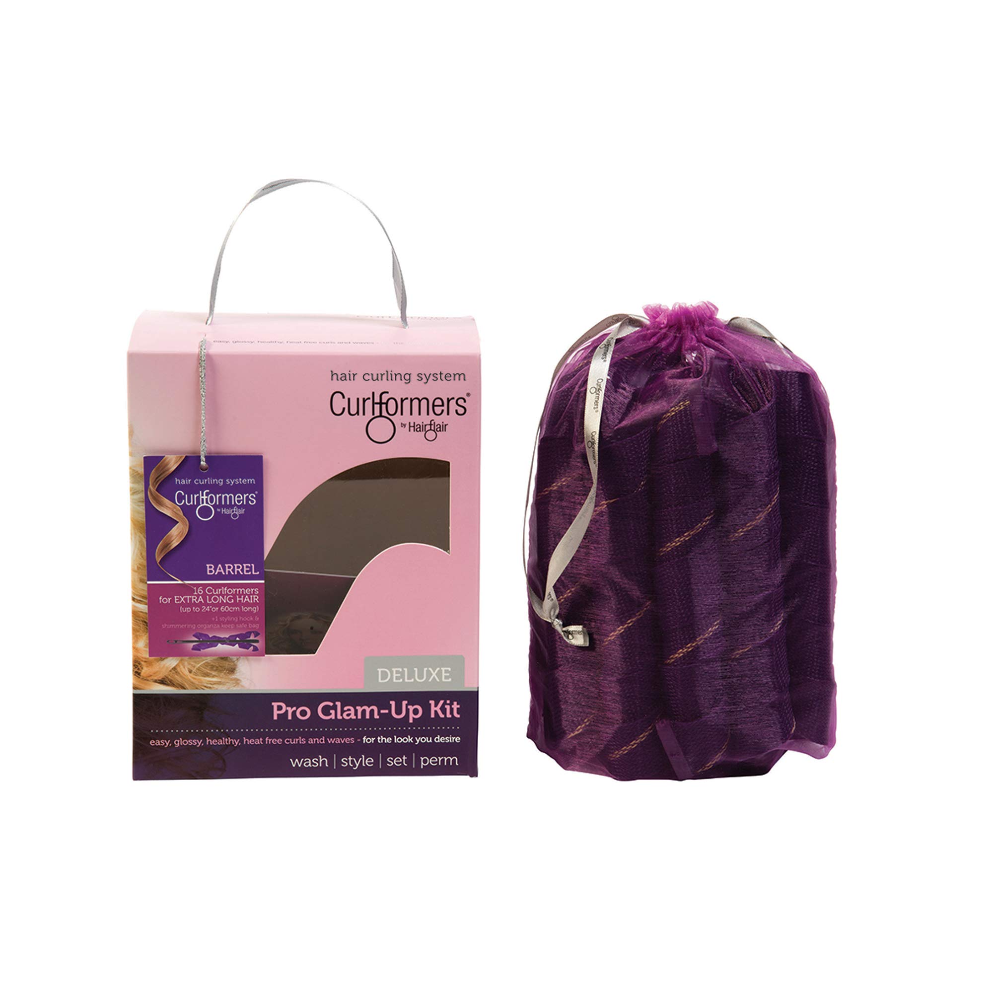 Curlformers Heatless Hair Curlers for Long Hair - 16 No Heat Barrels & Styling Hook Set for Healthy, Damage-Free Curls up to 24 Inches - Perfect for Natural Waves, Beachy Curls & Overnight Styling at Home or Salon
