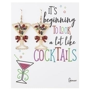 1.5 Inch Festive Christmas Cocktail Earrings - Sparkling Holiday Party Jewelry for Women - Perfect for Christmas Parties, Office Celebrations & New Year Events