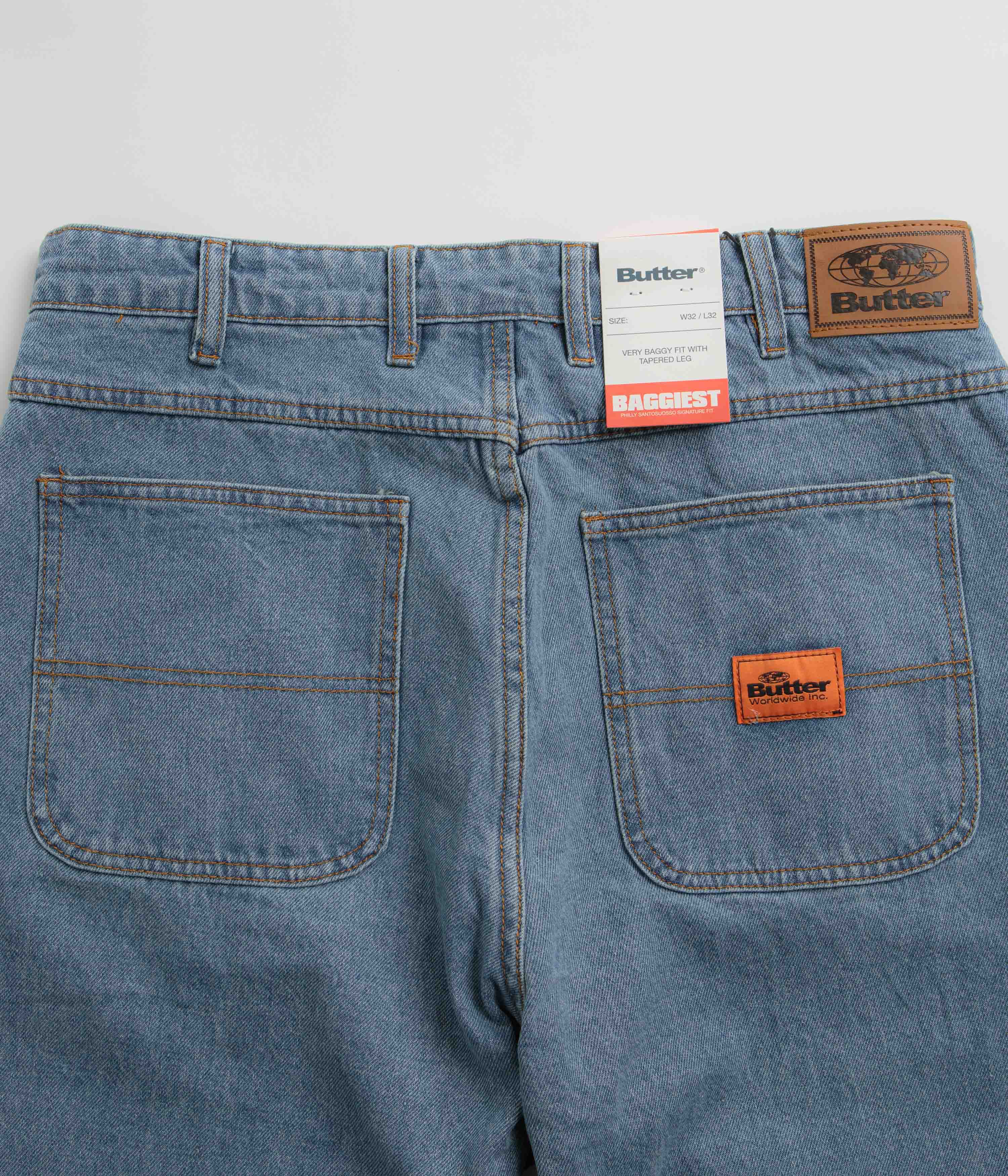 Butter Goods Santosuosso Jeans - Washed Indigo Denim for Men | Vintage Style Slim Fit Jeans | Perfect for Casual Wear & Street Fashion