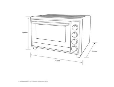 Electrolux EOT5622XFG 56L UltimateTaste 700 Freestanding Electric Oven - Large Capacity Built-In Oven for Home Baking, Roasting & Cooking | Perfect for Kitchens & Professional Chefs