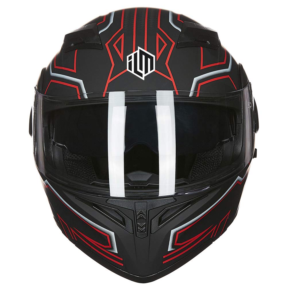ILM Motorcycle Dual Visor Flip Up Modular Full Face Helmet DOT Approved - 6 Color Options (Model 902) for Cruiser, Touring & Street Riding