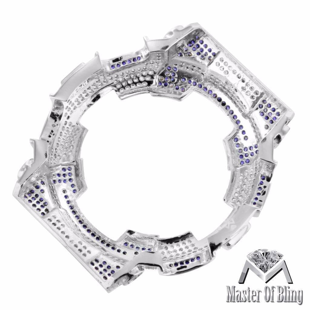 G Shock GA110 Watch - Purple & White Bezel with Lab Diamond & White Gold Finish | Durable Sports & Casual Wear for Men
