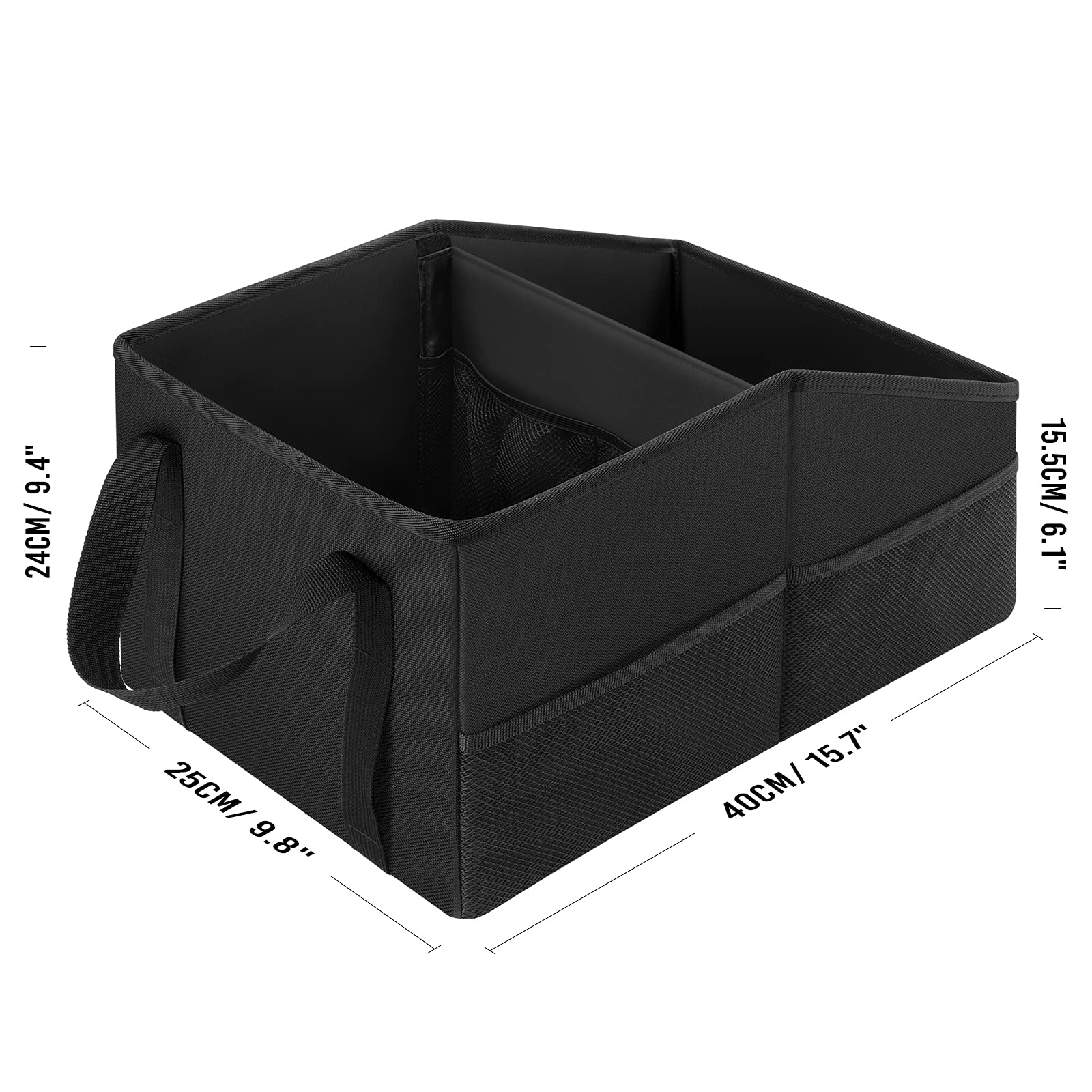 Car Seat Organizer with Dividers & Mesh Pockets - Front & Back Seat Storage Caddy for Phones, Toys & Essentials - Perfect for Road Trips, Family Travel & Daily Commutes