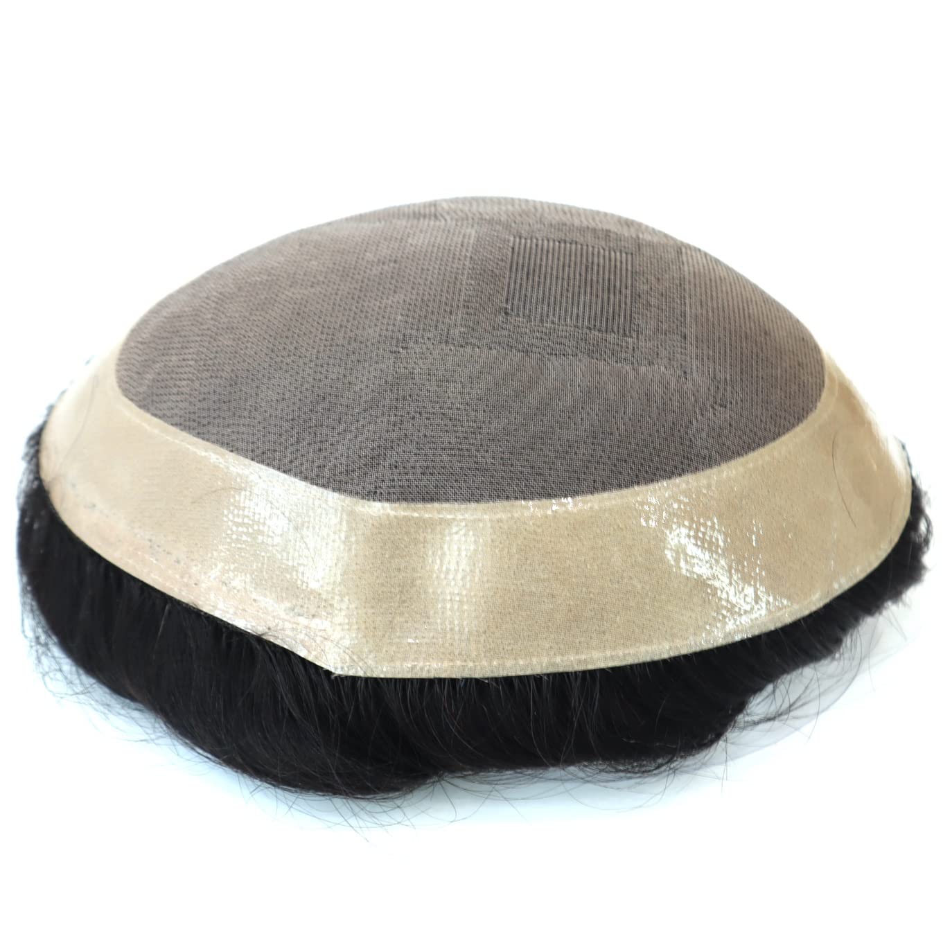 Natural Black Toupee for Men - Real Human Hair Replacement System with Durable Poly Coating & Fine Monofilament Hairline - 9x11 Inch Gentlemen's Hairpiece Wig | Perfect for Daily Wear, Special Occasions & Hair Loss Solutions