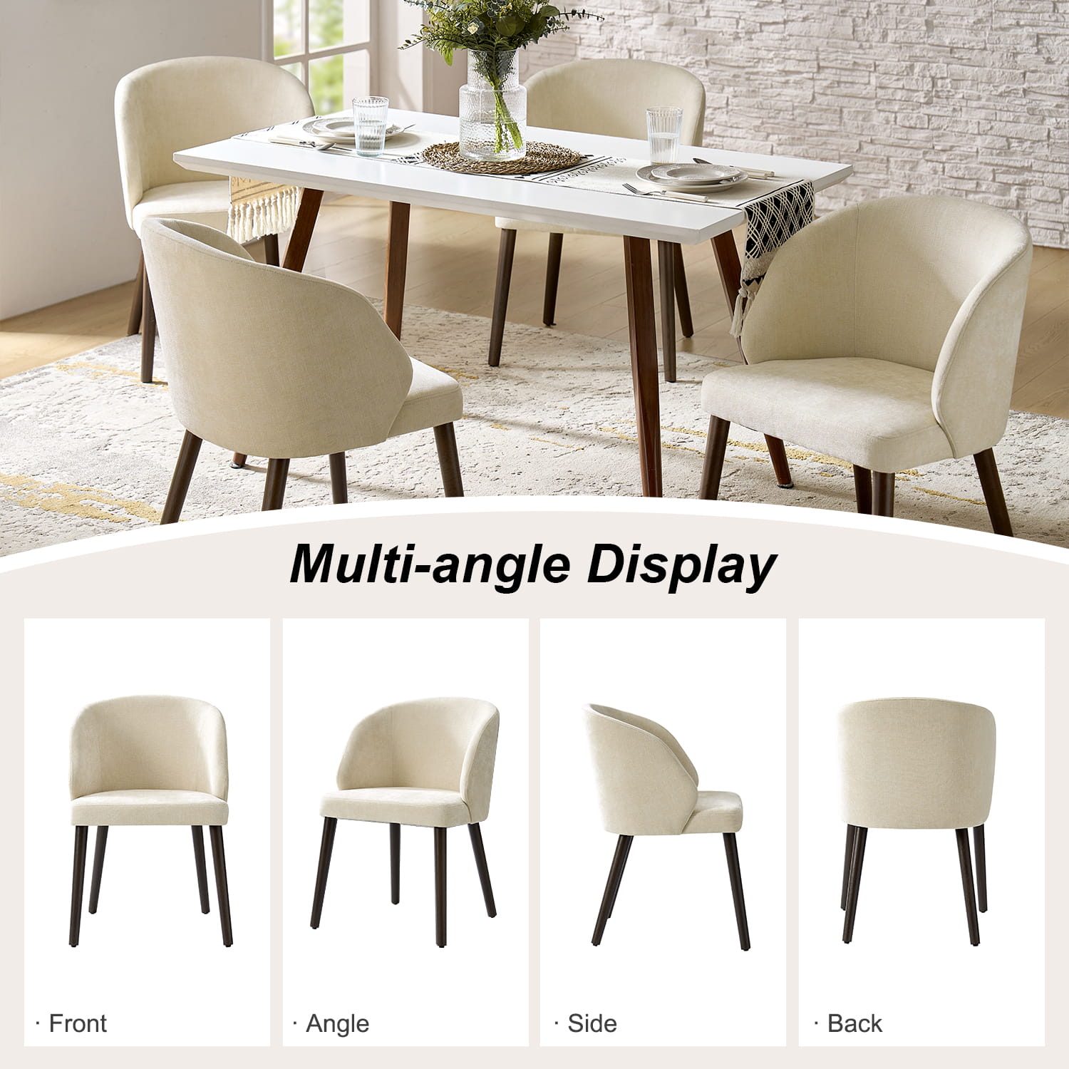 Anndi Dining Chair Set of 2/4/6 - Ergonomic Comfort, Solid Wood Legs, Modern Kitchen & Dining Room Furniture for Home & Restaurant Use