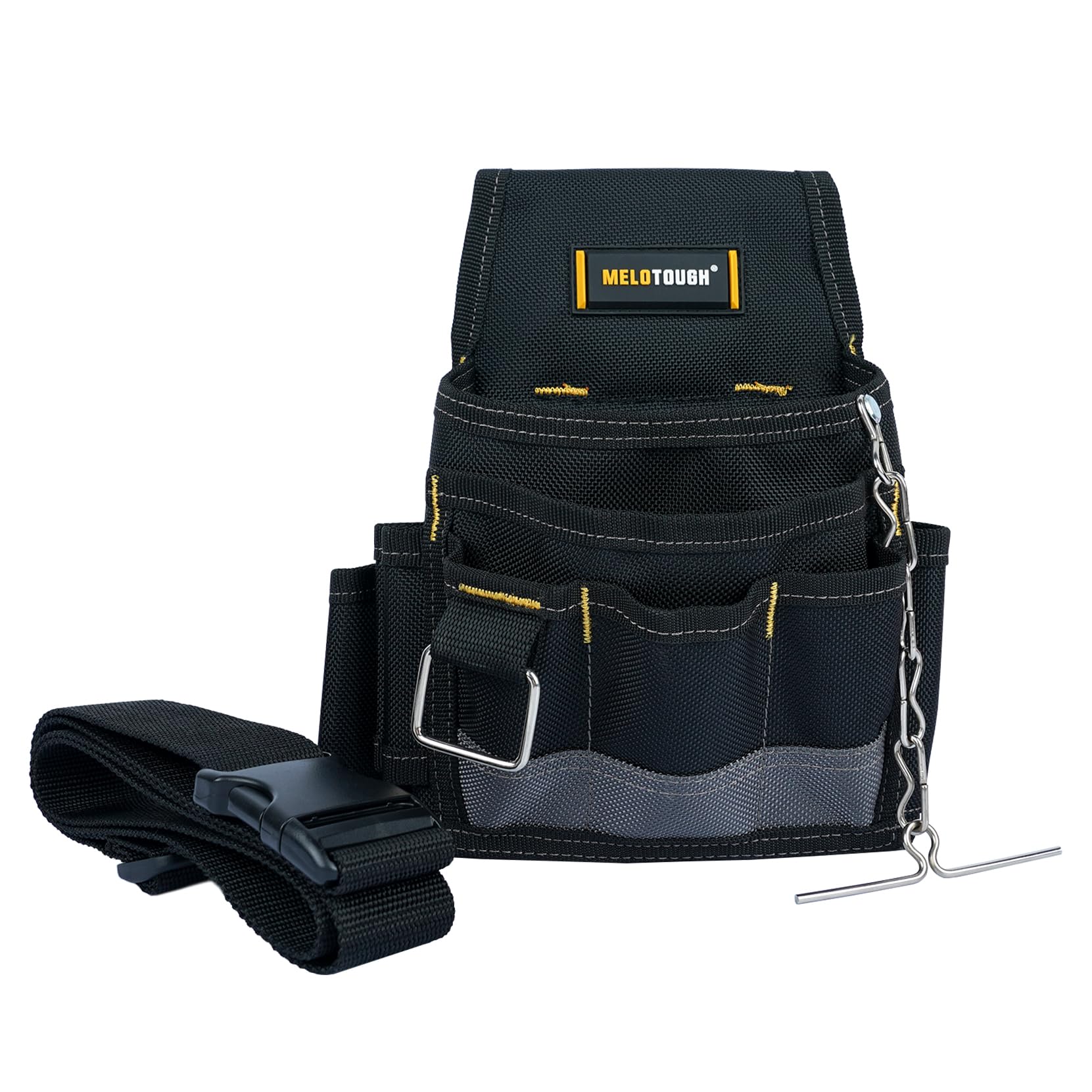 MELOTOUGH Electrician Tool Pouch - Heavy Duty Multi-Pocket Tool Belt Organizer for Technicians, Maintenance & HVAC Workers - Perfect for Construction, Wiring & Repair Jobs