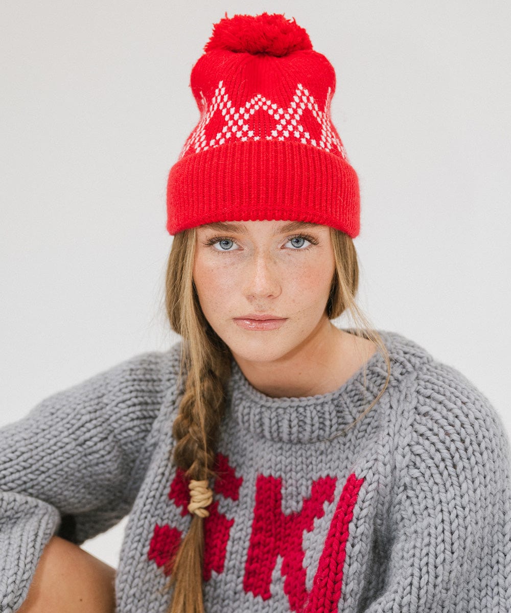 Elio Pom Beanie - Soft Winter Knit Hat with Faux Fur Pom for Men & Women - Perfect for Skiing, Snowboarding & Cold Weather Fashion