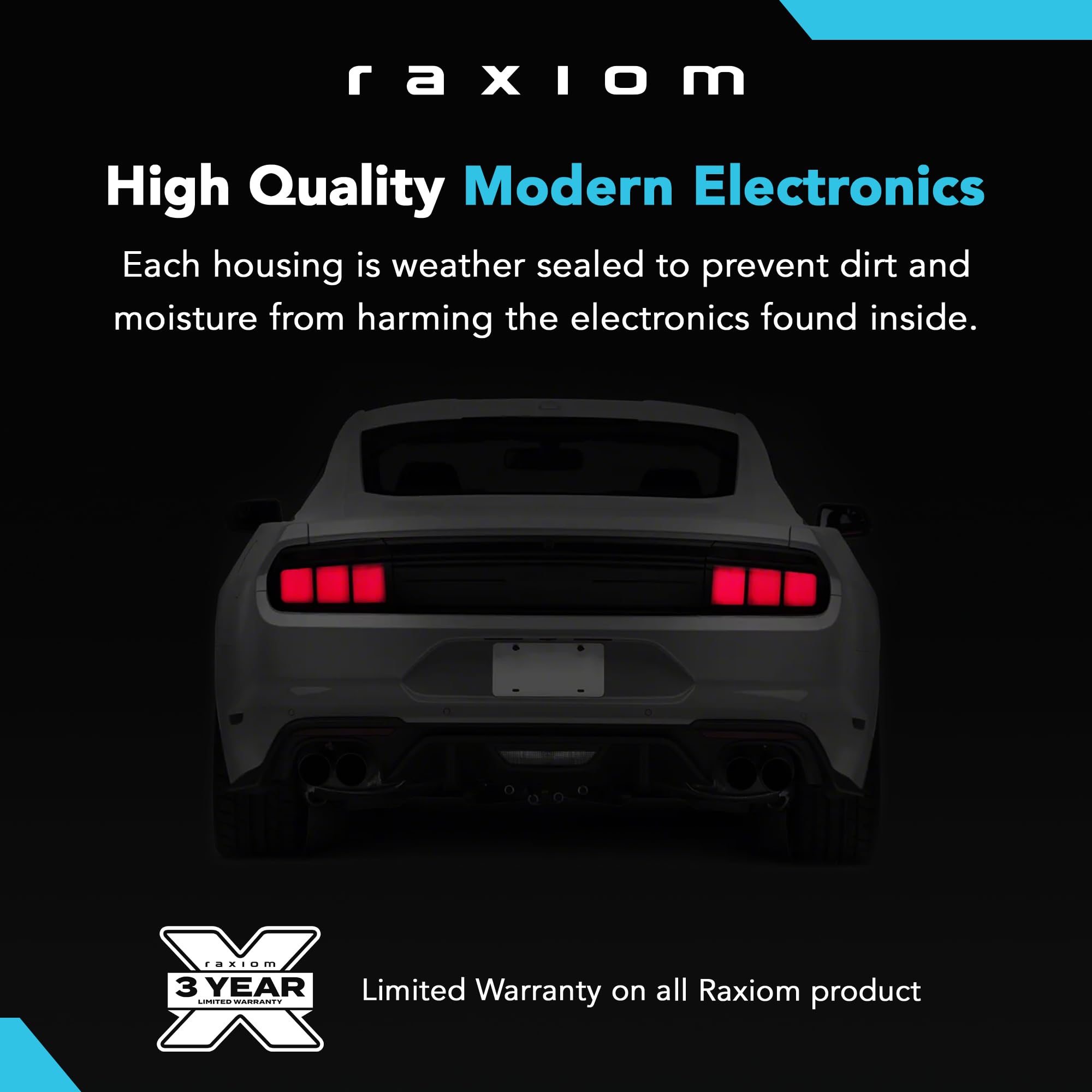 Raxiom Smoked Clear LED Tail Lights for Ford Mustang 2015-2020 - High-Performance Rear Lights with Modern Styling | Perfect for Night Driving & Car Customization