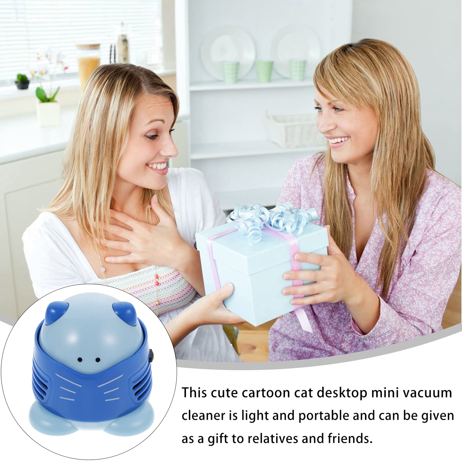 Healifty Mini Vacuum Cleaner - Portable Desktop Dust Collector for Home & Office | Compact Plastic Dust Catcher for Keyboard, Desk, Table & Workspace Cleaning