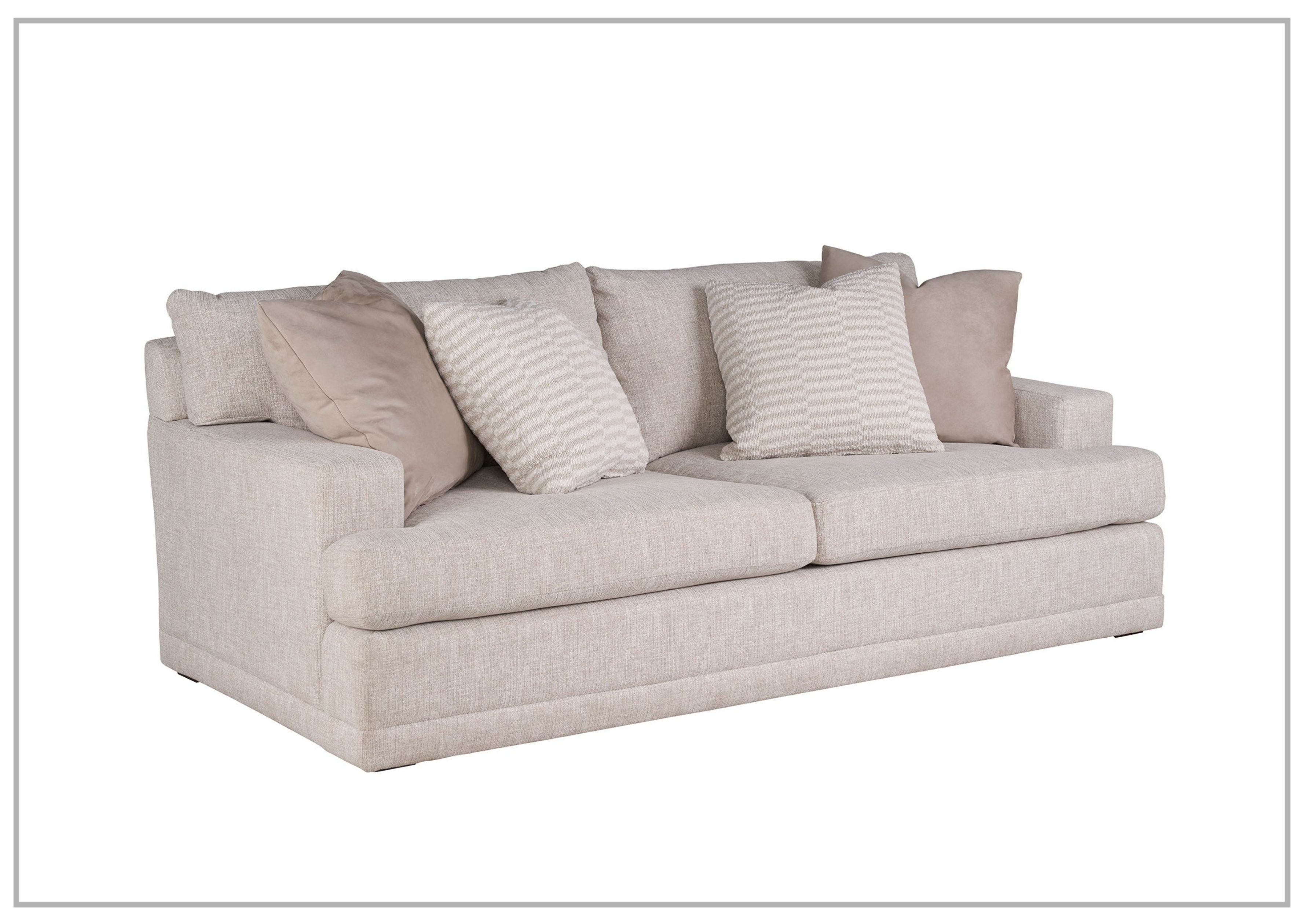 Universal Hadlee Beige Fabric Sofa with Attached Cushions - Modern Living Room Furniture for Small Spaces, Apartments & Cozy Home Decor