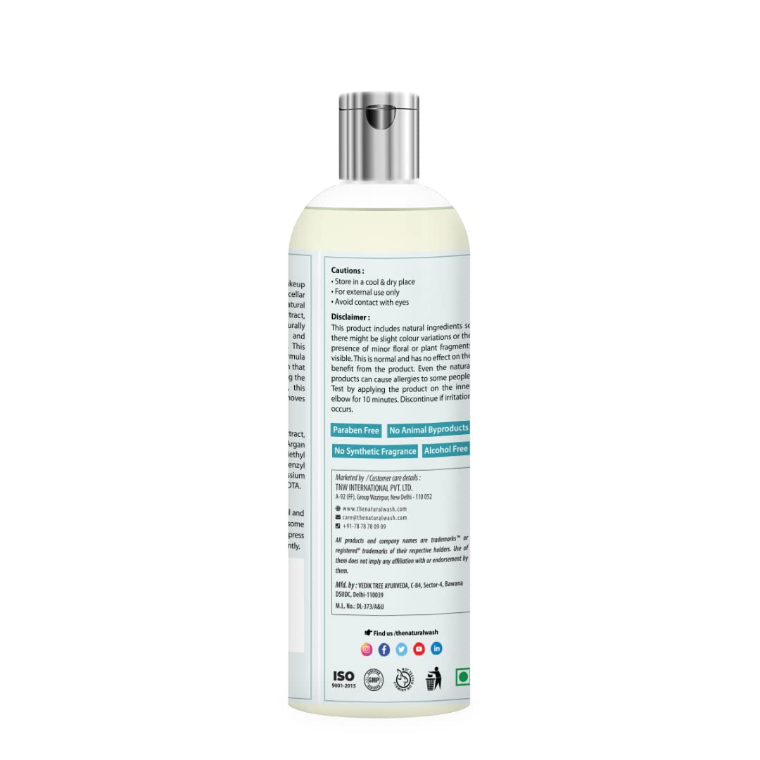 Natural Wash Micellar Water (100ml) with Calendula, Green Tea & Aloe Vera Extracts - Deep Cleansing for Clogged Pores, Impurities & Dirt | Gentle Moisturizing Facial Cleanser | Perfect for Daily Skincare & Makeup Removal
