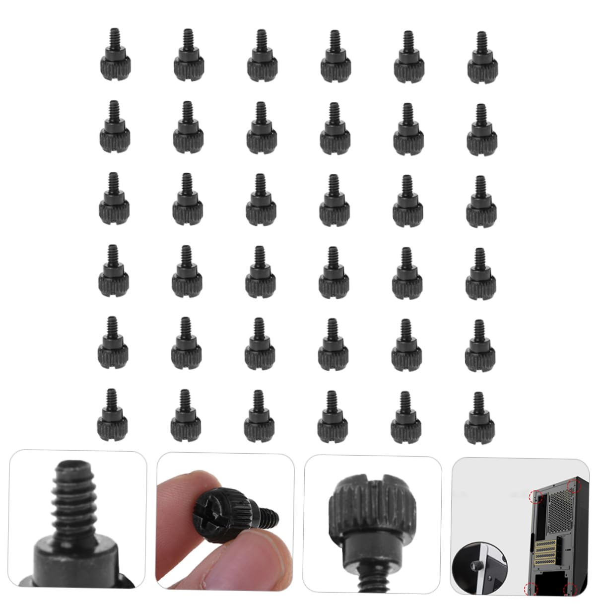 Uonlytech 100pcs Black Oxidation Computer Case Screws - Thumb Screws for PC Chassis, Motherboard & Hardware Accessories - Perfect for DIY Computer Builds, Upgrades & Repairs