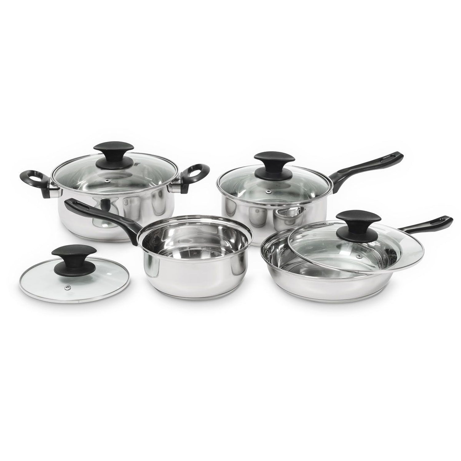 STARFRIT Basix 8-Piece Nonstick Cookware Set with Pots & Pans - 034280 001 0000 - Perfect for Home Cooking, Meal Prep & Everyday Kitchen Use