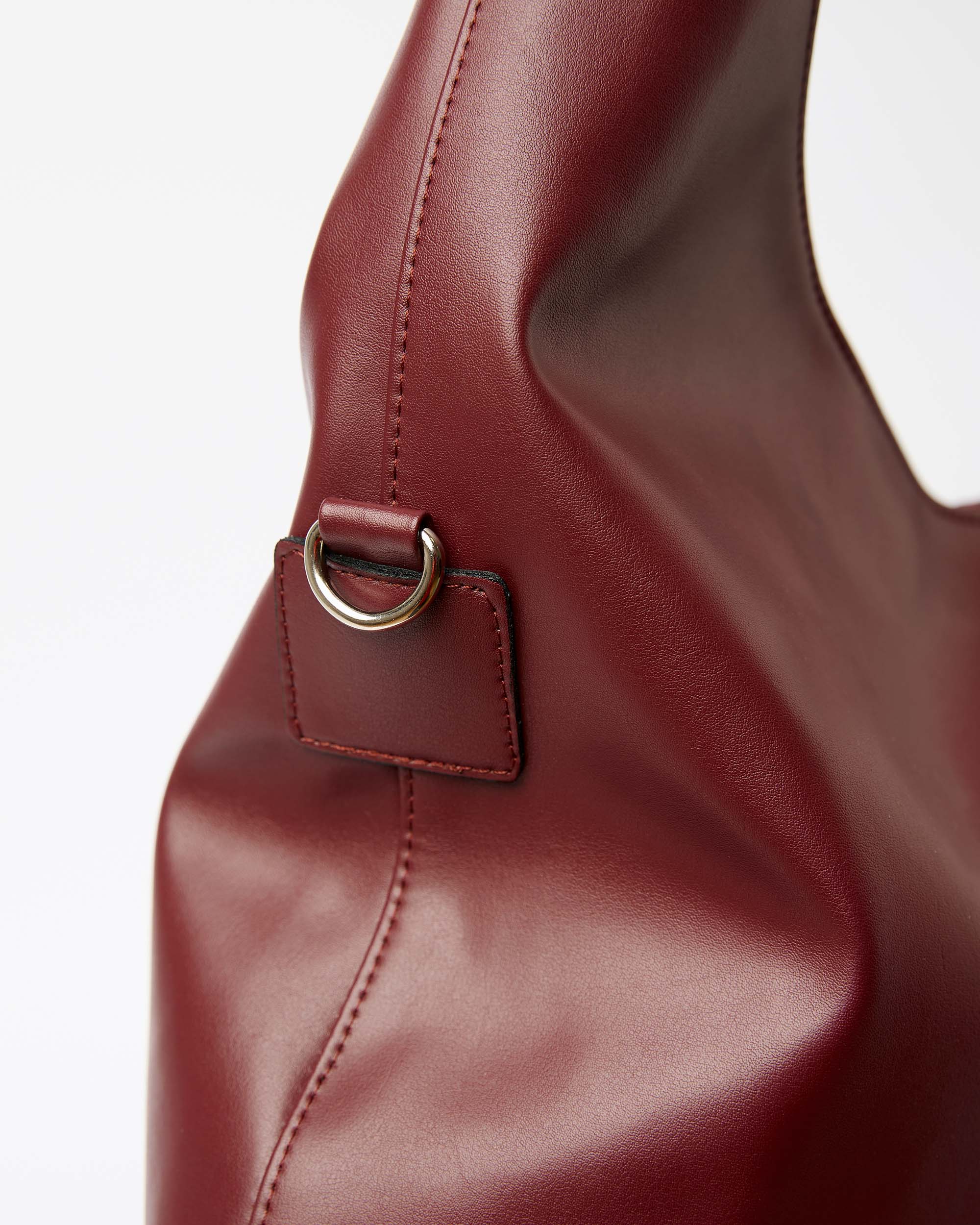 Bohemian Vegan Leather Tote Bag for Women - Slouchy Burgundy Handbag | Perfect for Work, Travel & Everyday Use