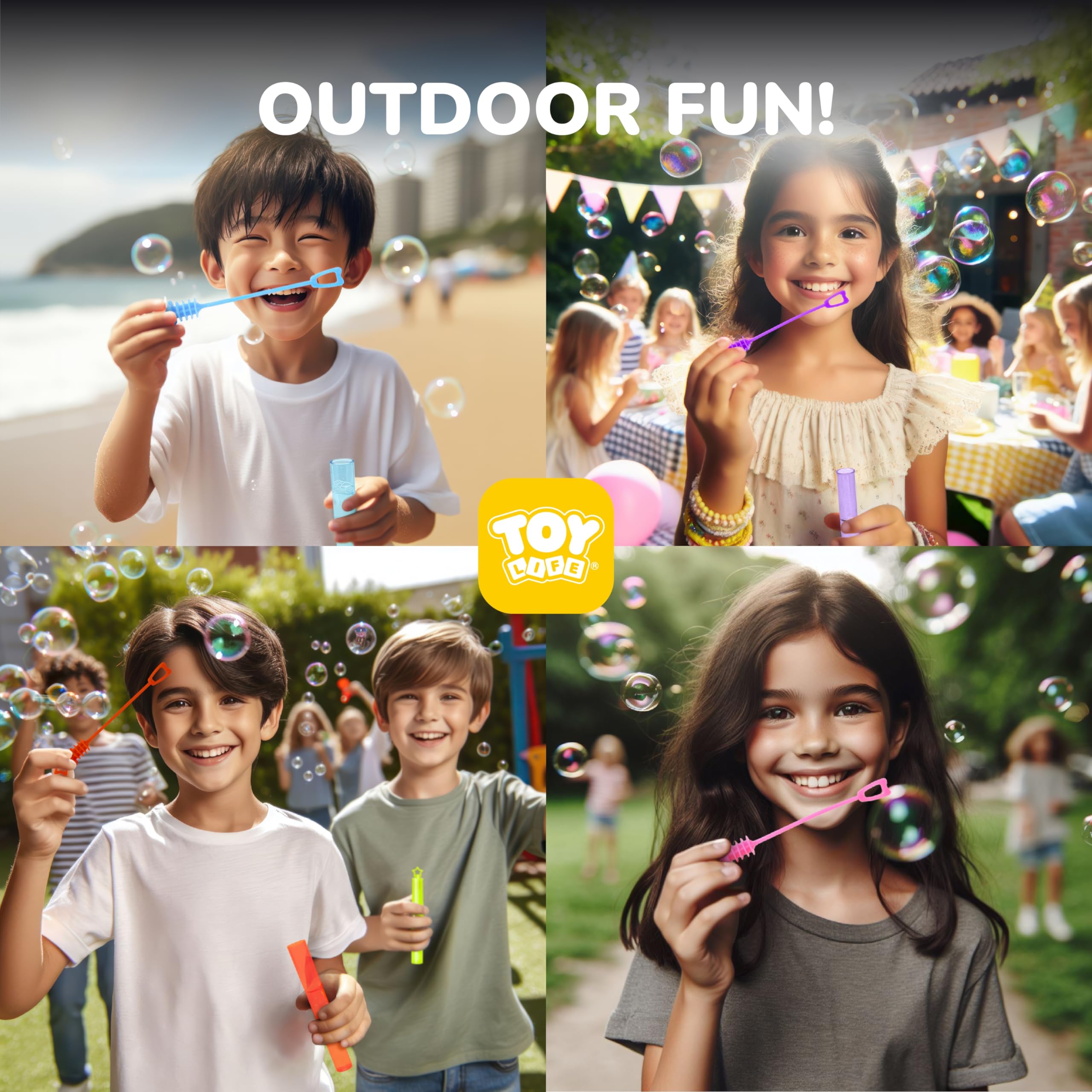 TOY Life Bubble Wands for Kids - Mini Bubble Party Favors, Bulk Bubbles for Toddlers 1-3 Years Old - Fun Outdoor Play, Birthday Party Activities & Summer Games