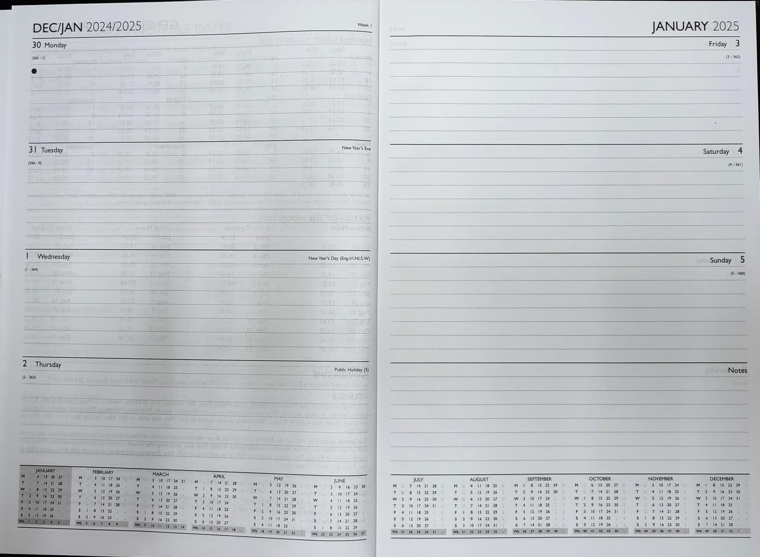 2025 A5 Weekly Planner - Hardback Cover, Multiple Colors | Home & Office Organizer | Perfect for Scheduling, Goal Setting & Time Management
