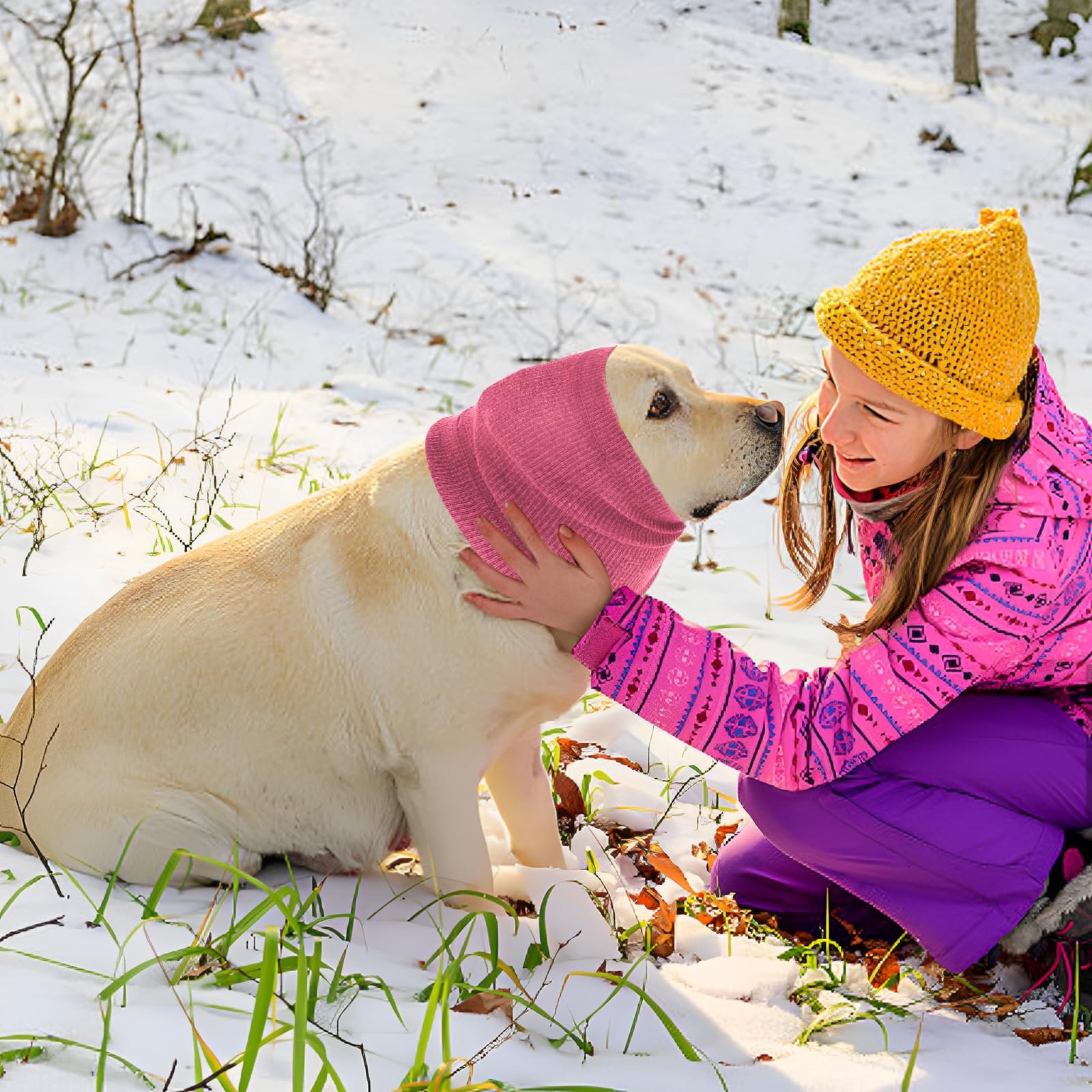 Calming Dog Hoodie with Noise Protection Ear Covers - Anxiety Relief Pet Vest for Small & Medium Dogs (Pink) - Perfect for Fireworks, Thunderstorms & Travel