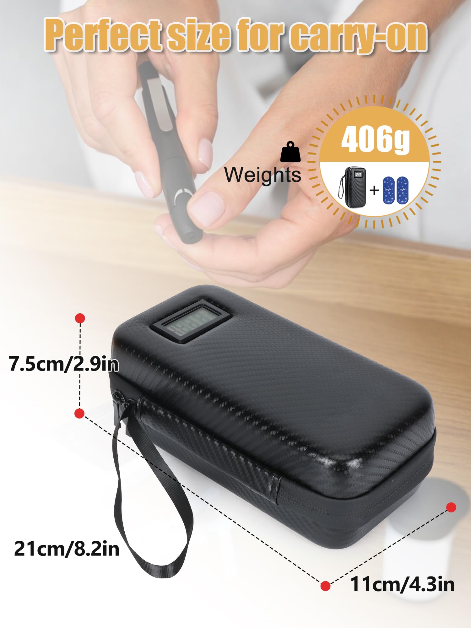 TSA Approved Insulin Cooler Travel Case with Temperature Display - Portable Diabetic Supplies Organizer for Insulin Pens & Ice Packs - Perfect for Air Travel, Camping & Daily Use (Black) by LengKe