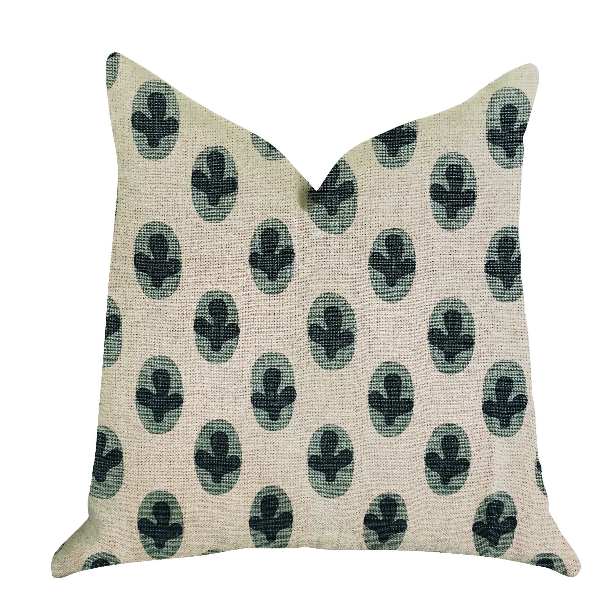 Plutus Brands Cacti Pear Double Sided Luxury Throw Pillow 16x16 Inches Green Beige - Perfect for Sofa, Bed, Nursery & Home Decor