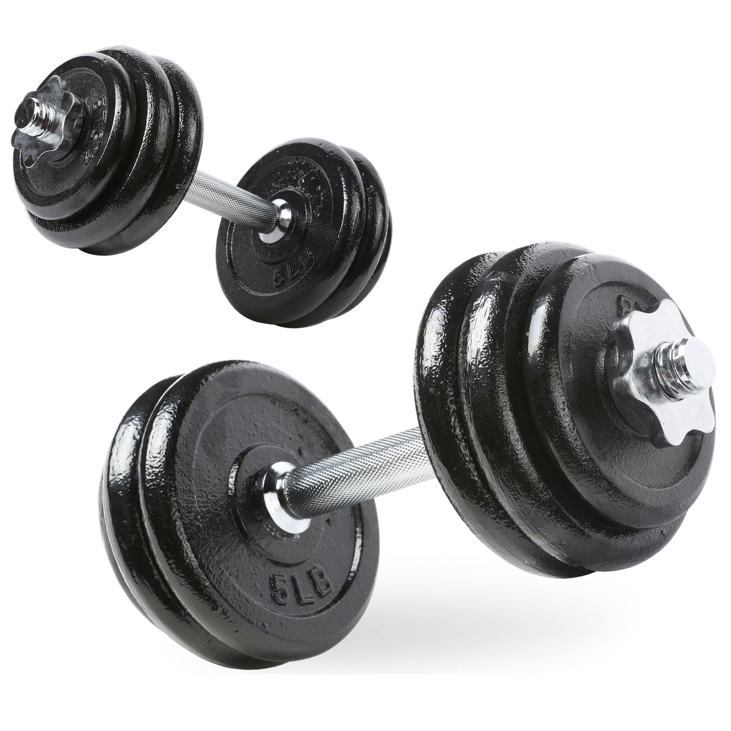 PRCTZ 40lb Adjustable Cast Iron Dumbbell Set with Anti-Slip Grip - Home Gym Equipment for Strength Training, Weight Lifting & Fitness Workouts