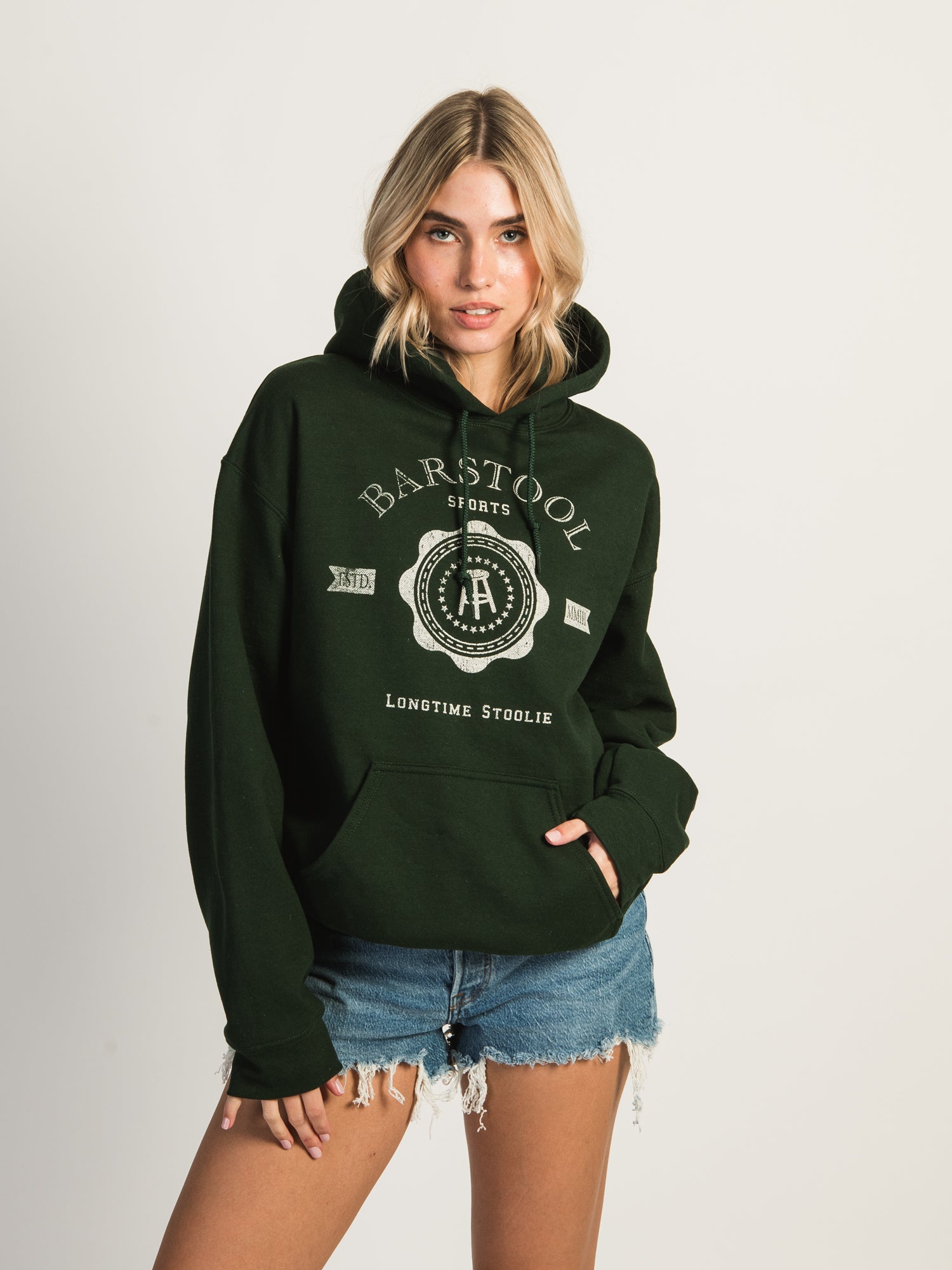 Barstool Sports BSS Badge Pullover Hoodie - Men's & Women's Casual Sweatshirt for Lounge, Gym & Outdoor Activities