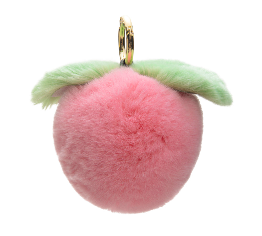 TARRAMARRA® Soft Fluffy Peach Keychain - Cute Kawaii Keyring for Women, Girls, Teens - Perfect for Backpacks, Purses, Luggage & Gift Giving