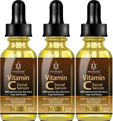 WAYMORE Vitamin C Facial Serum 90ml - Brightening & Anti-Aging Face Serum for Glowing Skin, Reduces Dark Spots & Wrinkles - Suitable for All Skin Types (Men & Women) | Daily Skincare Routine, Morning & Night Use for Radiant Complexion
