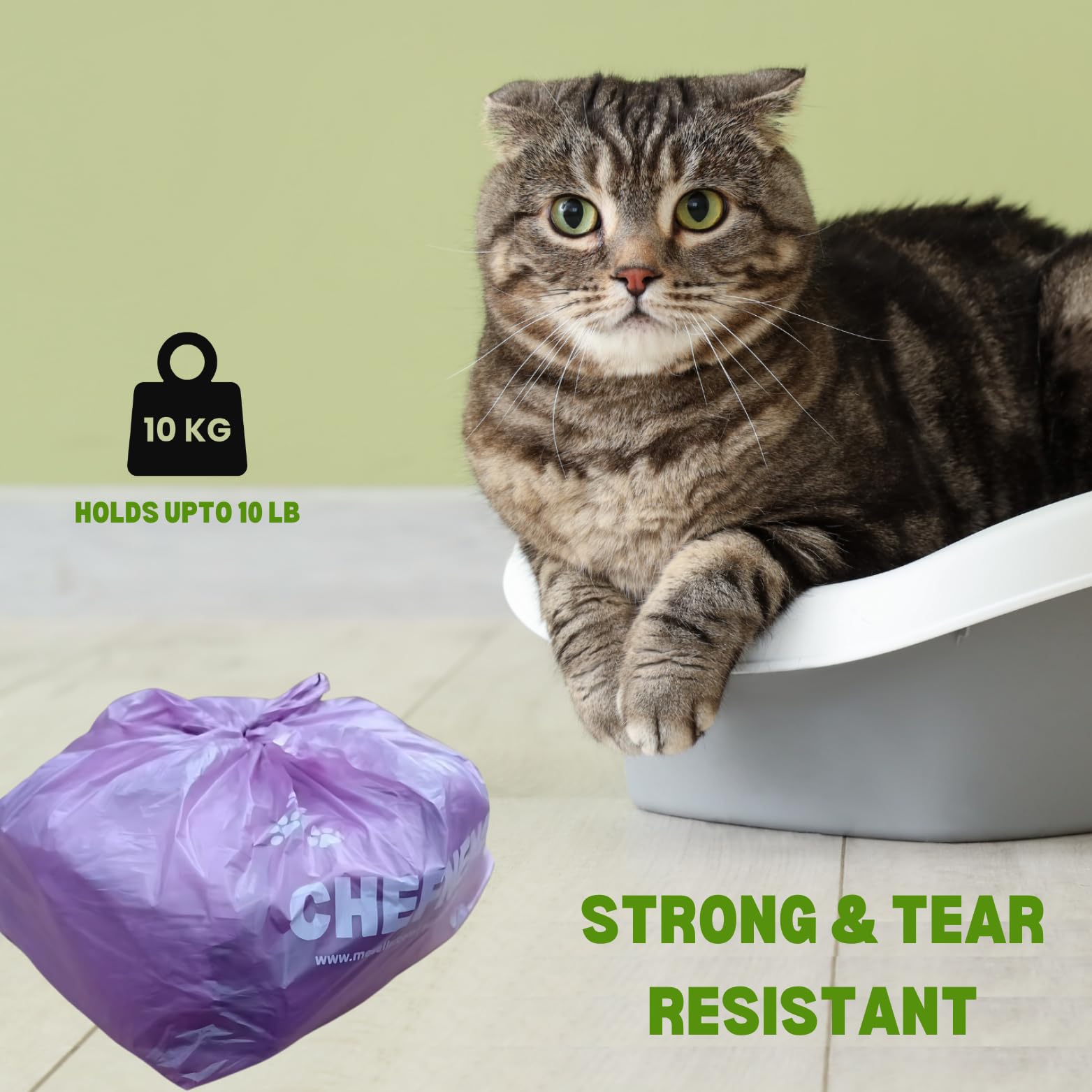 **Eco-Friendly Disposable Baby Diaper Bags - 500 Count, Fresh Powder Scented, Easy-Tie Handles for Diapers, Dog Poop & Cat Litter Waste - Perfect for Travel, Nursery & Pet Care**