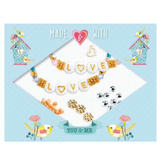 Djeco Friendship Bracelets Kit - You & Me Letter Threading DIY Craft Set for Kids & Teens - Perfect for Parties, Gifts & Bonding Activities