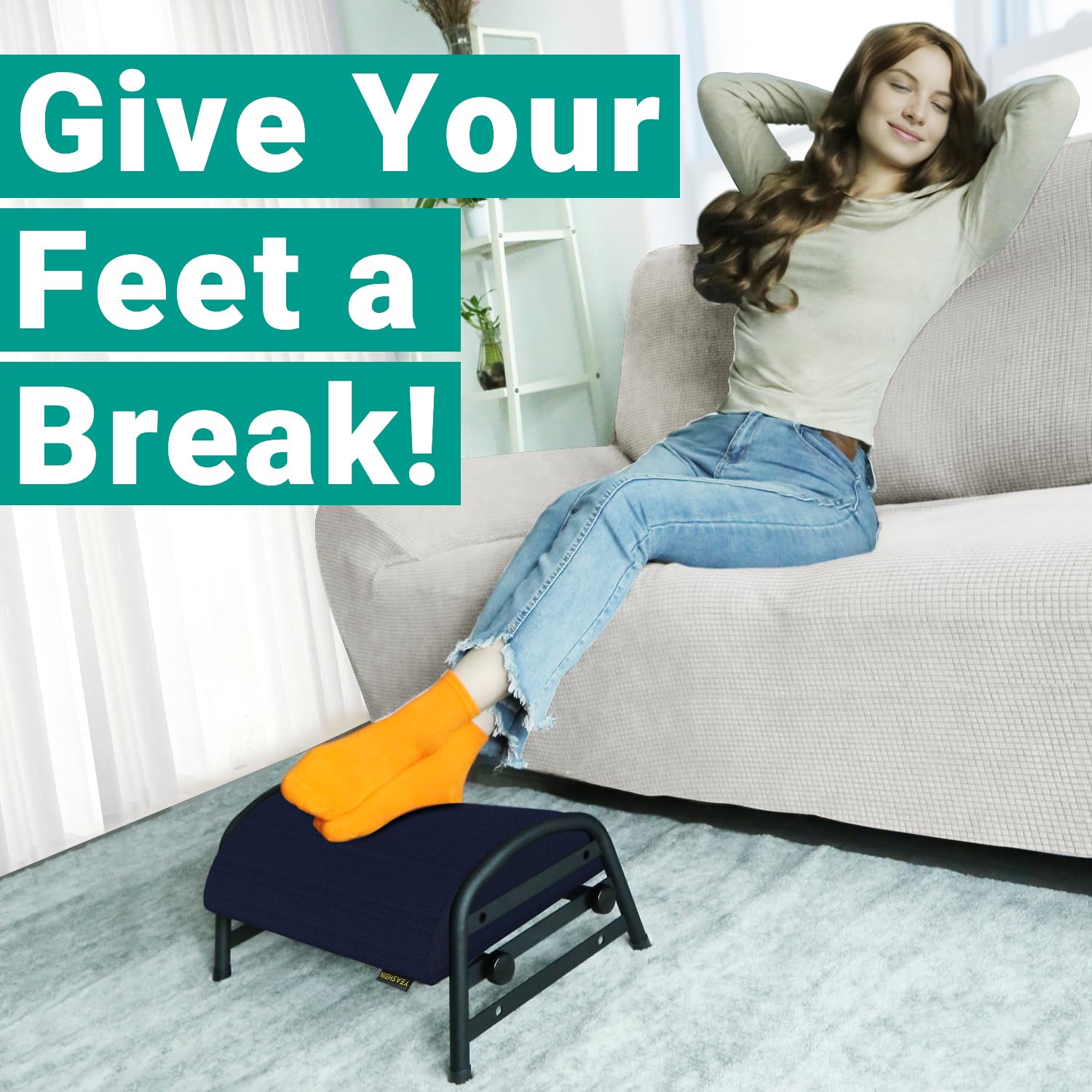 Adjustable Height Under Desk Footrest - 3-Level Ergonomic Foot Stool for Home, Office & Car - Perfect for Work, Gaming & Relaxation