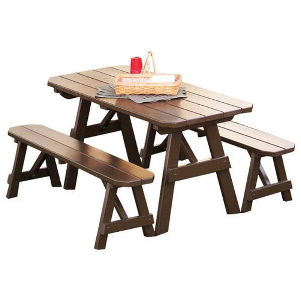 A & L Furniture Yellow Pine Traditional Dining Table with 2 Benches - Solid Wood Kitchen Table Set for Farmhouse, Cottage & Country Style Homes - Perfect for Family Meals & Entertaining Guests