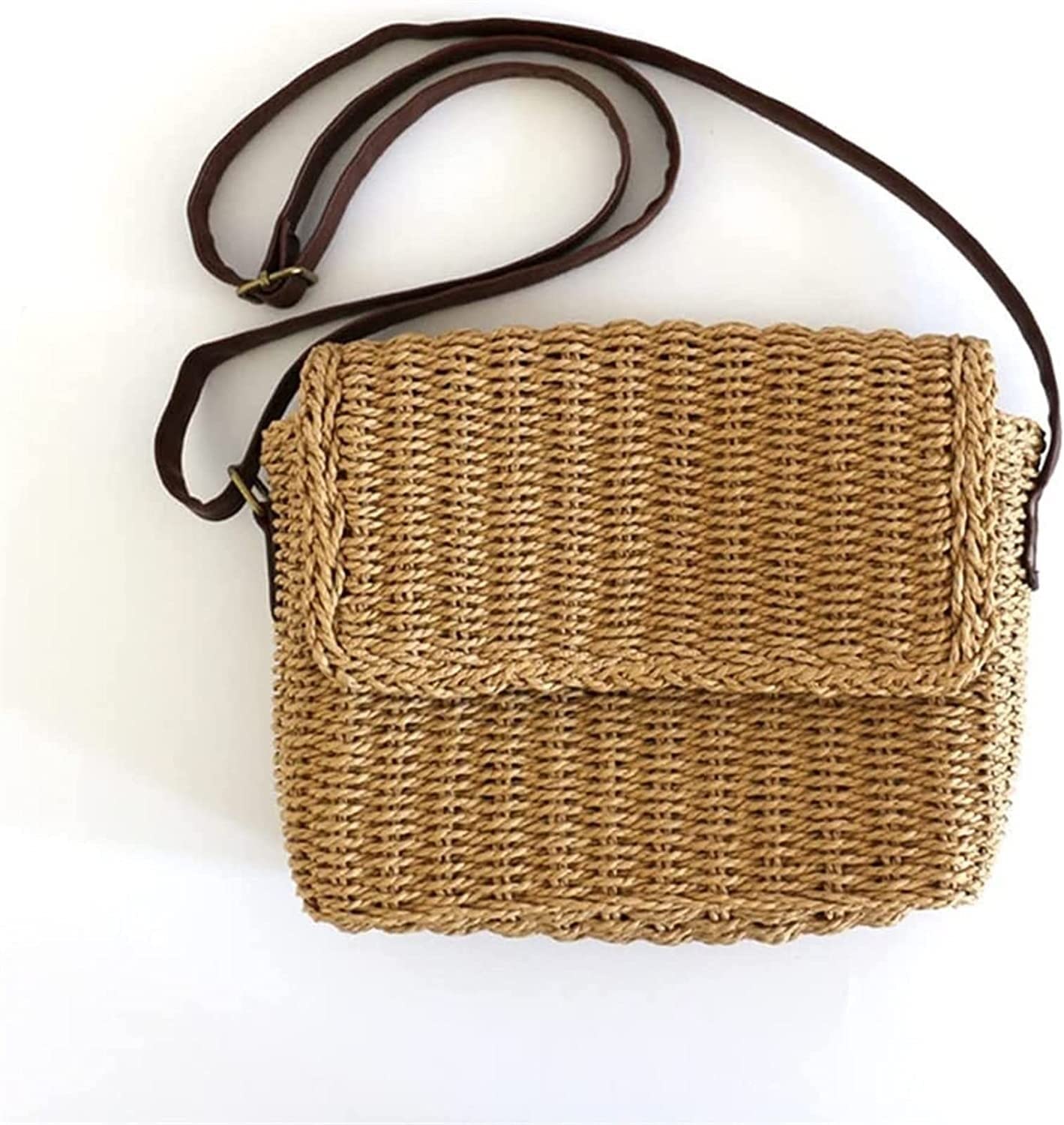 NIUBB Women's Small Crossbody Bag - Knitted Summer Beach Purse, Casual Bucket Messenger Handbag for Daily Use, Travel & Shopping (Color B)