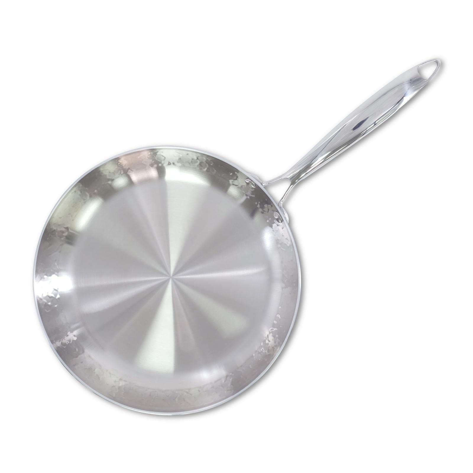 YZXZM 11 Inch Stainless Steel Frying Pan - 5-Ply Construction, PFOA Free, Induction Compatible, Oven & Dishwasher Safe - Perfect for Searing, Baking, Frying & Sauteing in Professional & Home Kitchens