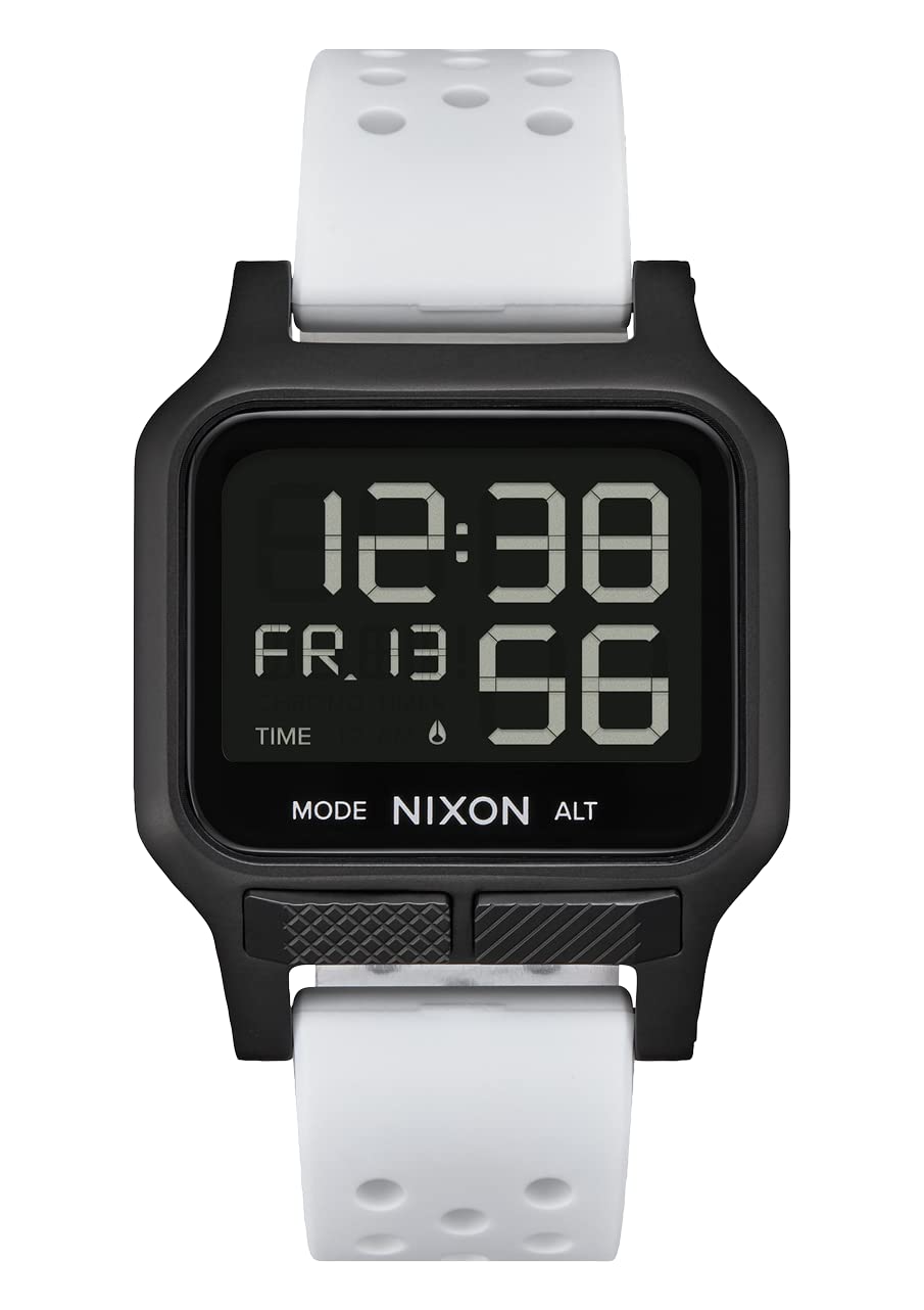 NIXON Heat A1320 Digital Sports Watch for Men & Women - 100M Water Resistant, Ultra Thin Lightweight Design with 38mm LCD Display & 20mm PU Band - Perfect for Running, Workout, Swimming & Outdoor Activities