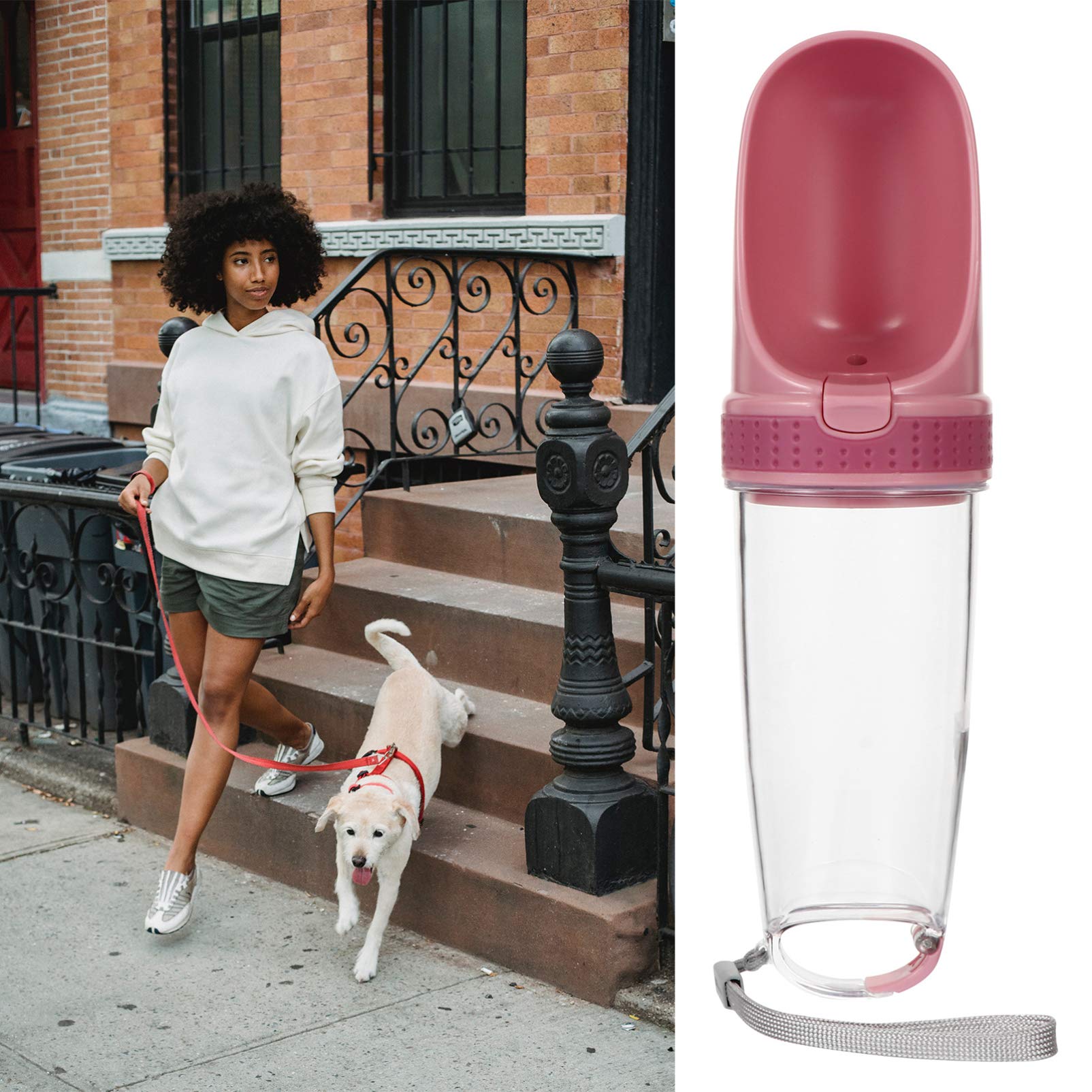 POPETPOP Portable Dog Water Bottle with Feeder - Leak-Proof Pet Drinking Dispenser for Dogs On-The-Go | Perfect for Hiking, Travel & Outdoor Adventures