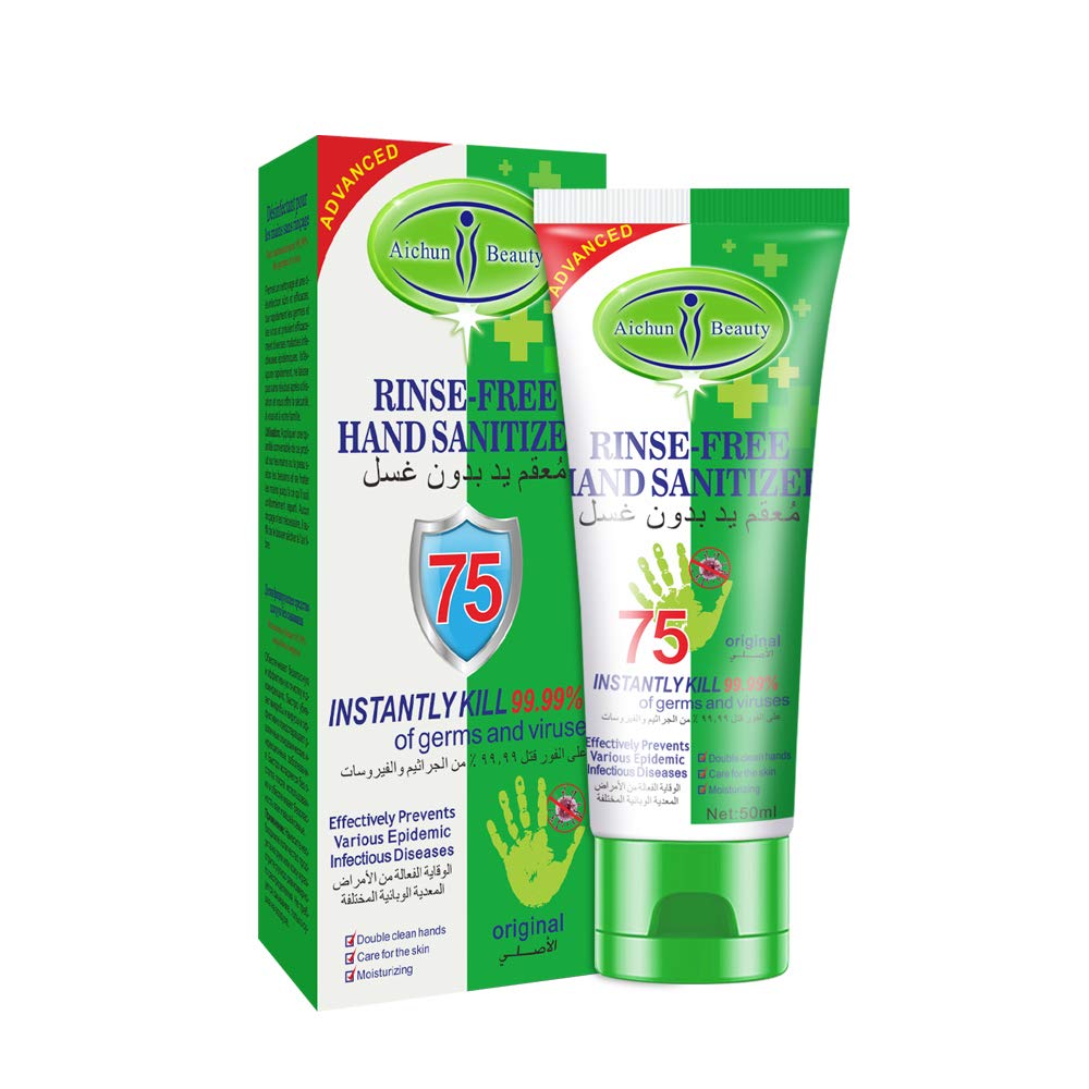 Portable Hand Sanitizer Gel - 50ml Alcohol-Based Disinfectant for Deep Hand Hygiene, No-Rinse Sterilizing Liquid (Ideal for Travel, Office & Public Use)