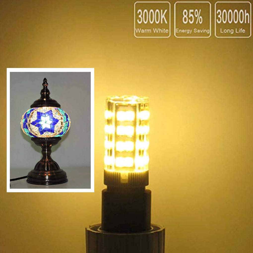 SilverFever E12 LED Light Bulb 3W (Equivalent to 30W Halogen) - Pack of 2, Warm White for Mosaic Turkish Lamps - Perfect for Home Decor, Restaurants, and Creating Cozy Ambiance