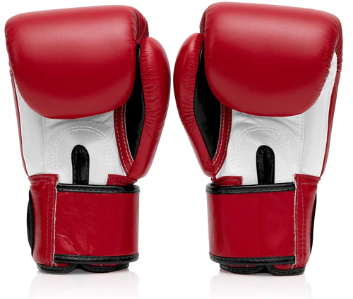 Fairtex BGV1 Muay Thai Boxing Gloves - Red, White, Black | Premium Training & Sparring Gear for MMA, Kickboxing & Fitness Workouts