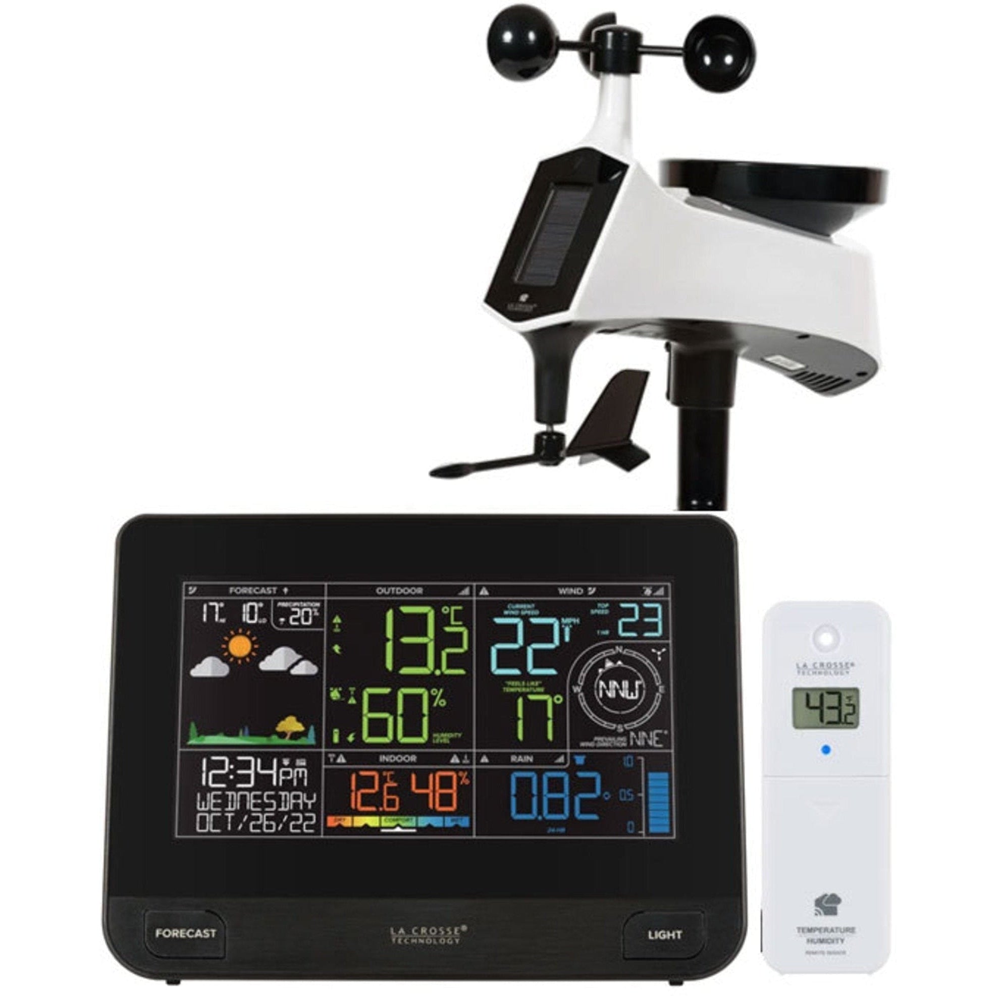 La Crosse V42 PRO AU Professional WIFI Wireless Weather Station - Accurate Indoor Outdoor Temperature Humidity Monitor for Home, Office, Garden & Greenhouse Use