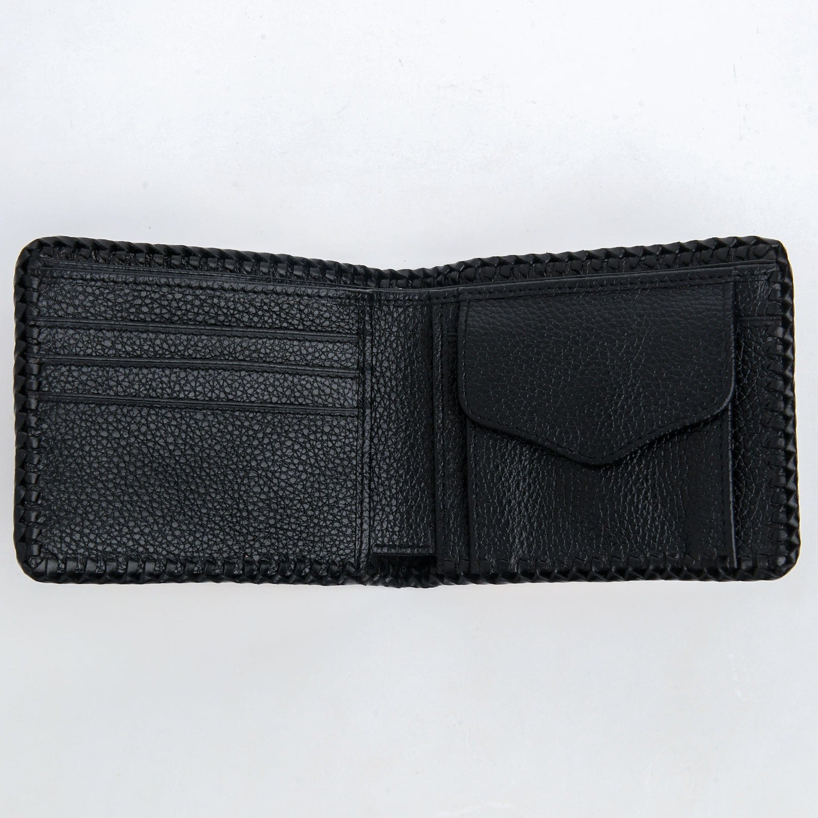 Gothic Grey Genuine Leather Bifold Biker Wallet for Men - Slim RFID Blocking Motorcycle Wallet with ID Window & Card Slots - Perfect for Riding, Travel & Everyday Use