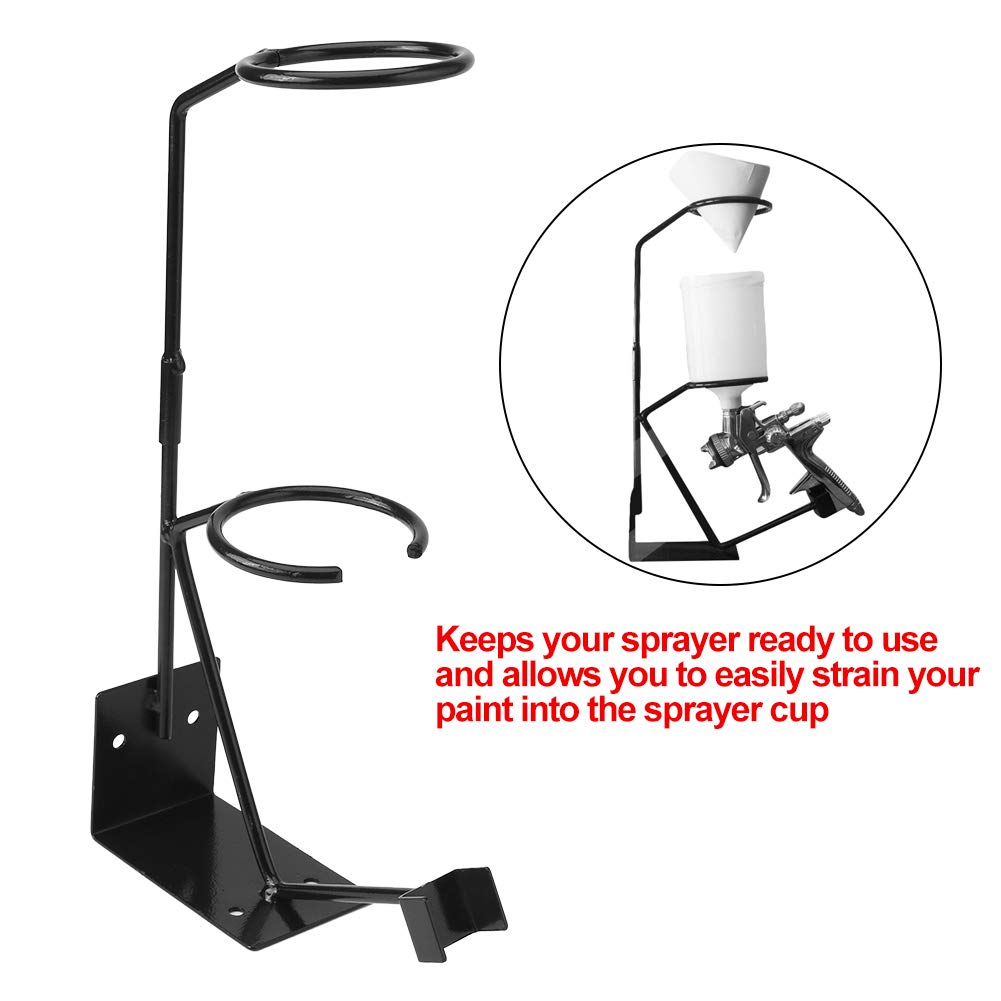 Ejoyous Feed Gun Holder Stand - Wall Mounted Paint Spray Gun Holder with Strainer for Sprayers - Perfect for Automotive, Woodworking & DIY Painting Projects