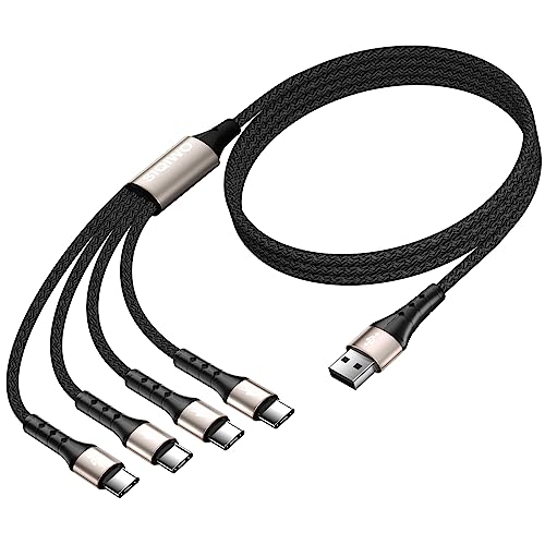 SIQIWO USB C to USB A Cable [2-Pack 4Ft] Fast Charging QC 3.0, USB Type C Sync Cord with 4 Ports - Compatible with Samsung Galaxy S20/S10/S9/S8/A73/A51/A13, Note 20/10, LG G8/G7, PS5 Controller - Perfect for Home, Office & Travel Charging