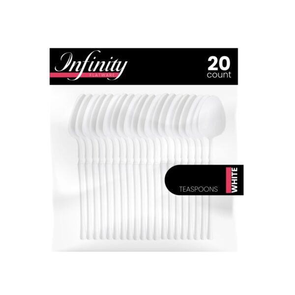 Premium Infinity Collection White Flatware Set - 20-Piece Stainless Steel Cutlery for Dining, Parties & Everyday Use